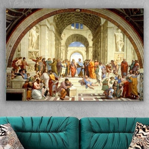 The School, of Athens ,by Raffaello Sanzio,Raffaello Sanzio art,Gallery Exhibition, room decor,Sanzio decor,school picture,
