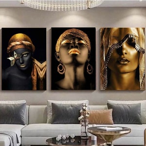 Set Of 3,African American,African Silver Woman,American decor, African wall art, women print art,living room decor, American picture,