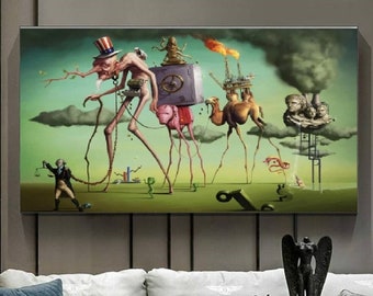 サルバドール・ダリ「聖アントニウスの誘惑」絵画プリント壁アート