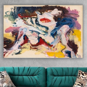 Willem De Kooning, untitled women, De Kooning women, women canvas, abstract women decor, canvas wall art, living room decor, ready to hang