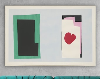 Henri Matisse, The Heart (Le Coeur) uit Jazz 1947, woonkamerinrichting, canvasafdruk, Henri Matisse-kunst, Henri Matisse-poster, canvasafdruk