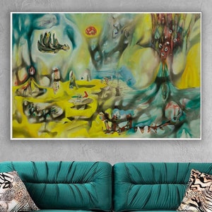 robert matta,ınvasıon of the night, 1941,night invasıon art,modern canvas, home decor, absract wall art,matta poster,abstract paiting