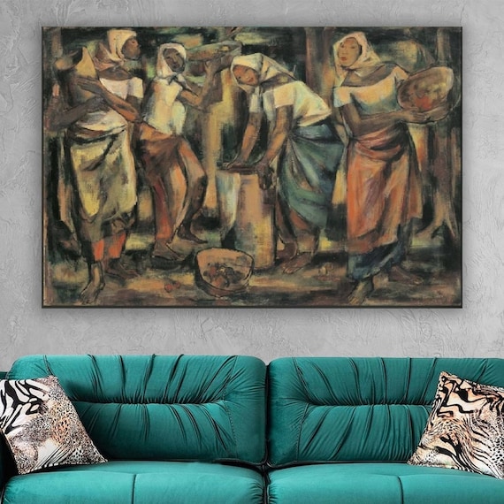 by Anita Magsaysay,Vintage wall art,Anita Magsaysay,living room decor,Giclée printing, modern decor,Vintage canvas,