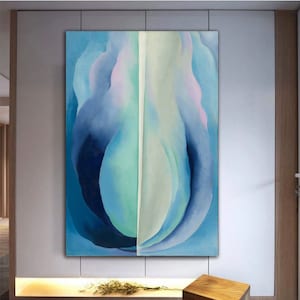 ジョージア・オキーフ、ジョージア・オキーフ、抽象ブルー。、リビングルームの装飾、現代絵画アート、自然風景アート、ジョージア・オキーフのポスター、