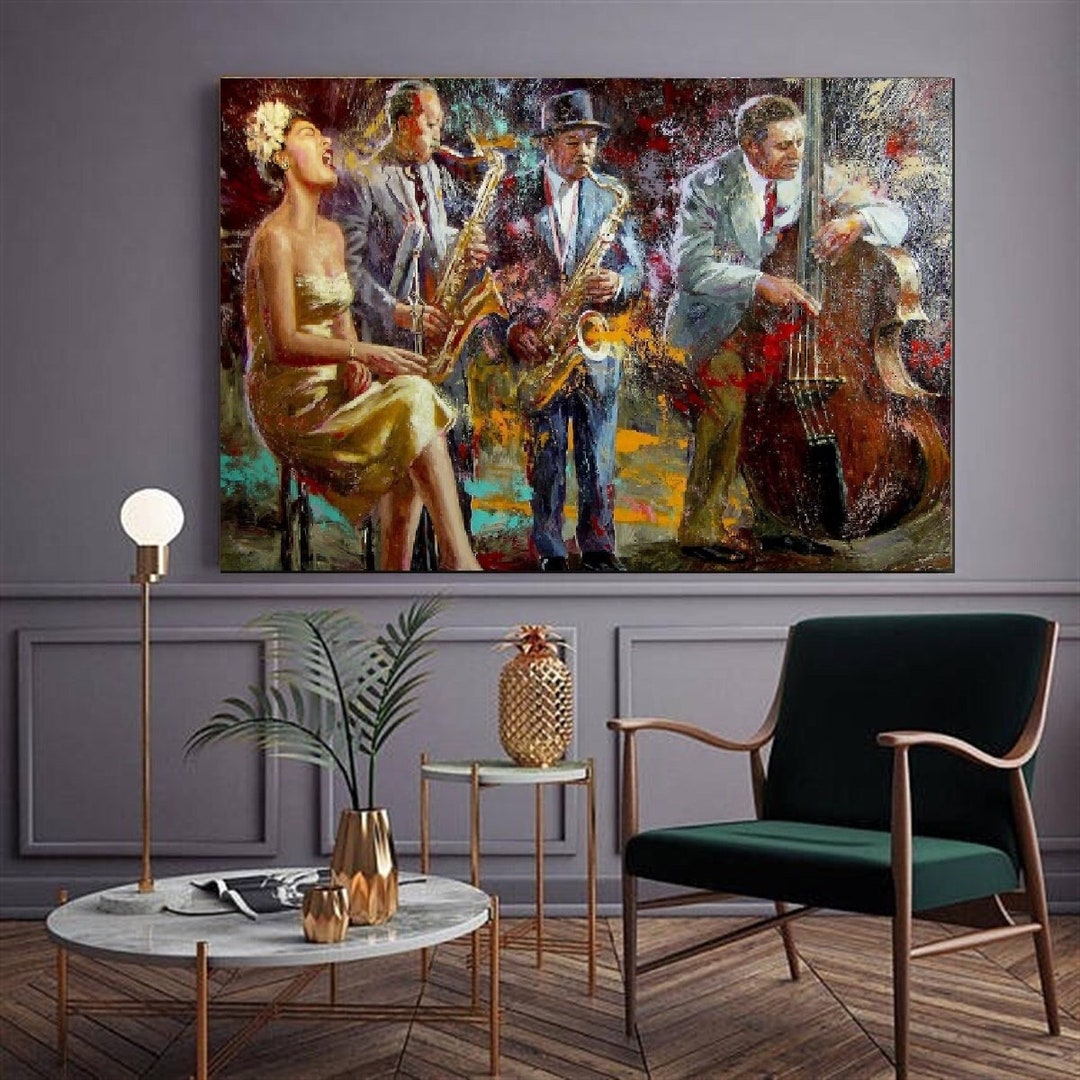 Abstract Jazz,african American Art,musical Wall Decor,jazz Club