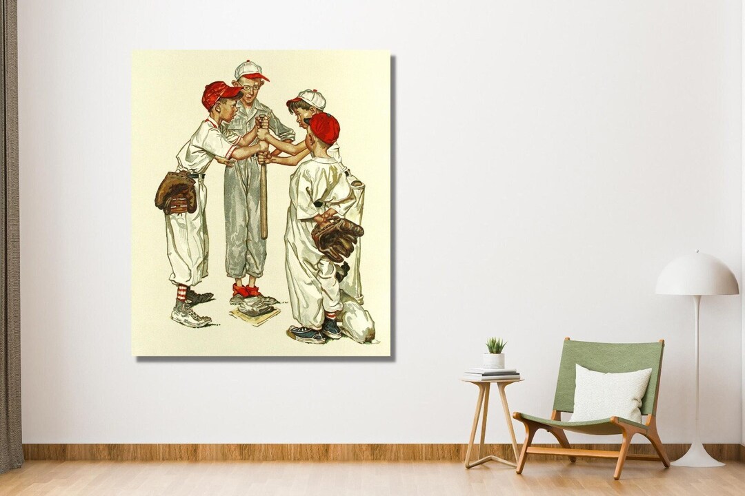 ノーマン ロックウェル 4 人のスポーツ少年野球アメリカーナ