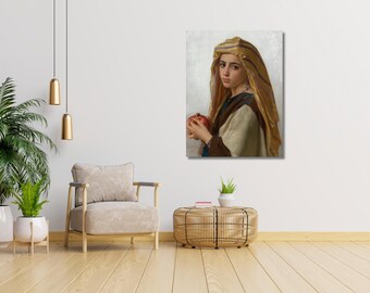 ウィリアム・アドルフ・ブグロー：少女の頭部（1890年）キャンバス