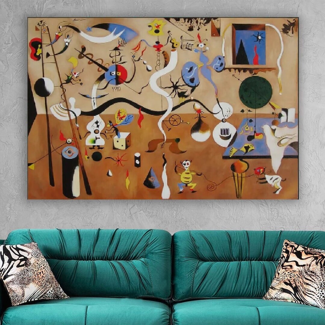 ジョアン・ミロ、ハーレクインのカーニバル、抽象的な壁アート