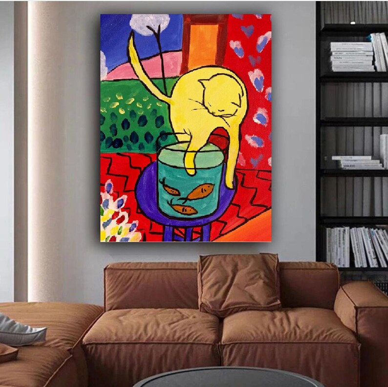 Henri Matisse the Cat With Red Fish Canvas Wall Artmatisse Etsy