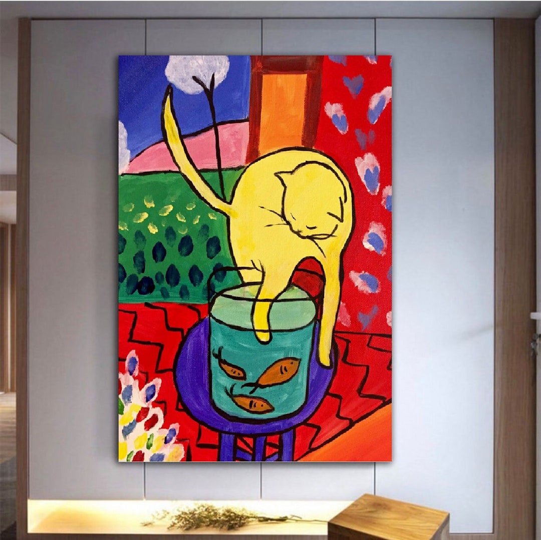 Henri Matisse, the Cat With Red Fish , Canvas Wall Art,matisse Canvas, Living Room Decor, Ofis