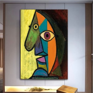 pablo picasso, Picasso print art, Portrait of a woman, Canvas wall art, Picasso print, room decor , Picasso Canvas