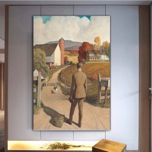 Newell Convers Wyeth, The Homecoming,Newell Convers art,Homecoming,modern picture art,Nature Landscape Art,Homecoming poster,