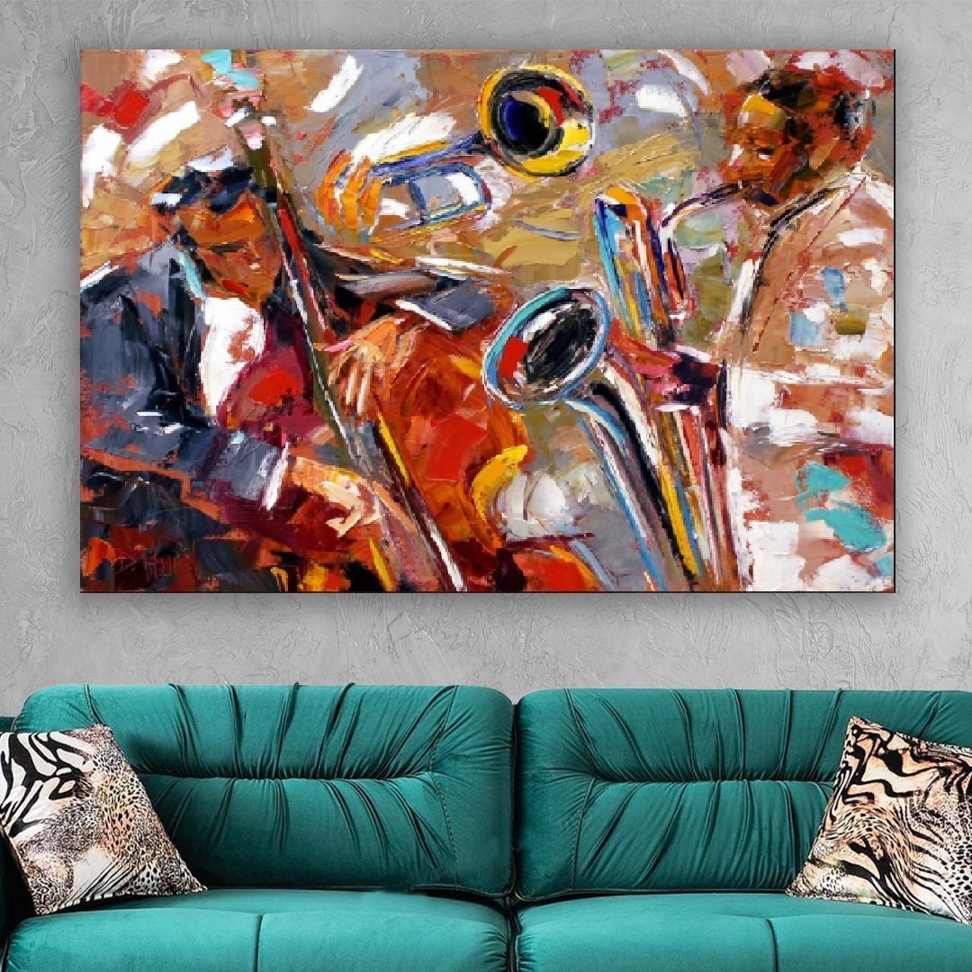 African American, Music Canvas,new Orleans,abstract Jazz,black