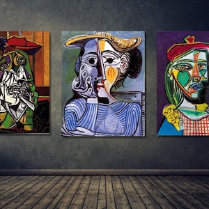 Set Of 3, Pablo Picasso, Picasso Druckkunst, Pablo Picasso Museum, Picasso Wandkunst, Wohnzimmer, Picasso Museum, Leinwand Wandkunst,