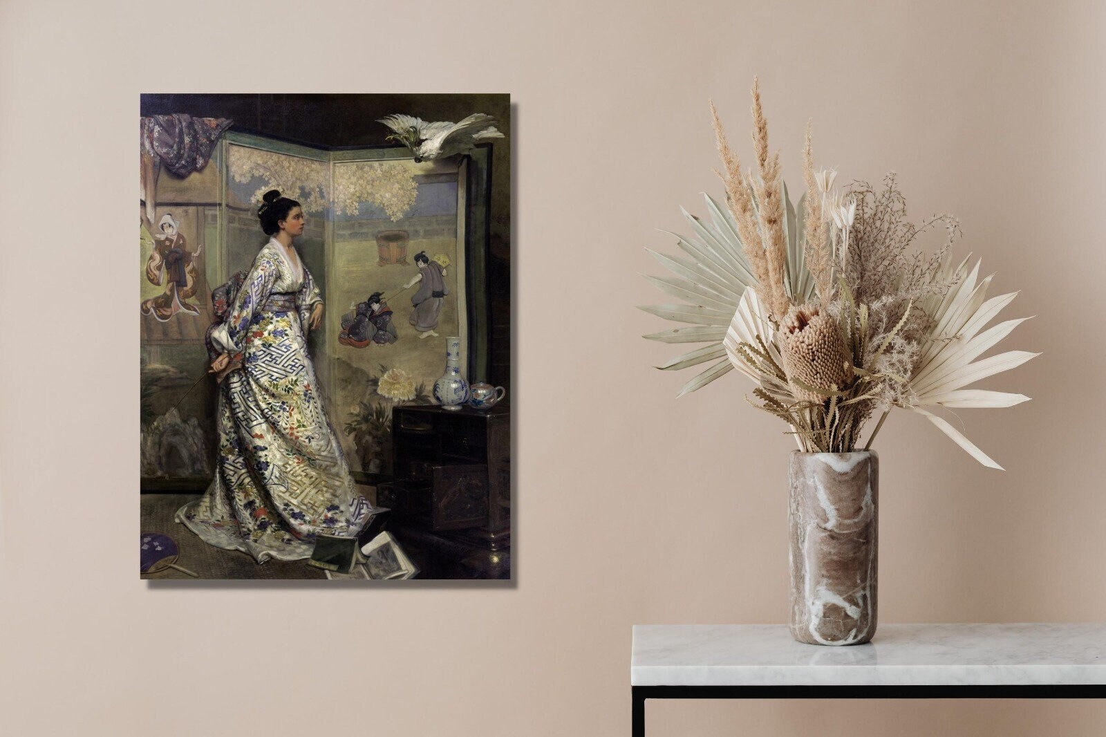 Gustave Léonard De Jonghe, the Japanese Fan, 1865,living Room