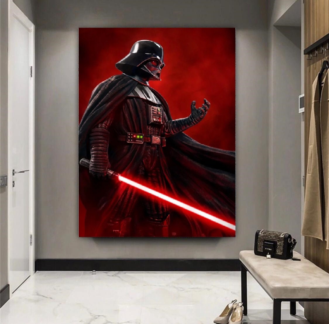 Poster, Kids - Vader Decor, Art,starwars Game Wall Wall Room Darth Canvas,starwars Darth Vader,starwars Print Decor, Starwars Decor, Etsy
