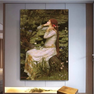Ophelia, John William Waterhouse,living room decor,John William decor,modern art,John William art,Ophelia decor,