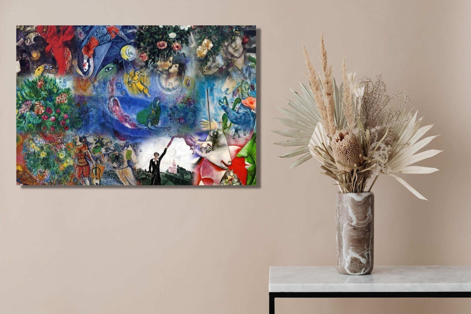 Marc Chagall,Canvas Wall Art,Ready To Hang Canvas,Marc Chagall Art, Vintage Exhibition Print, Expressionism Art, Marc Chagall Print