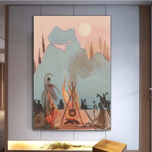 SALVADOR DALÍ, Carmen canta canciones gitanas, decoración de sala de estar, póster de dalí, arte de salvador dalí, decoración con impresión en lienzo,