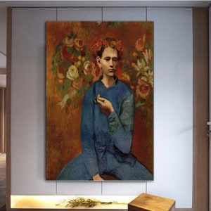 Pablo Picasso, Boy with a Pipe, Pablo picasso canvas, picasso decor, picture wall art,  mpdern wall art, room decor, picasso art,