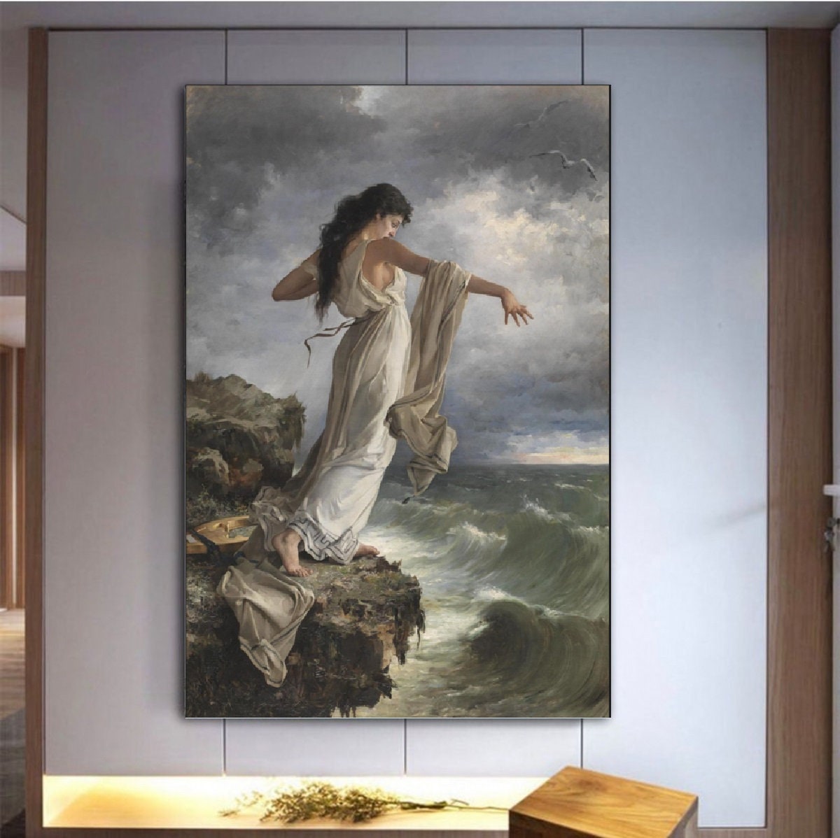 Safo saltando al mar, de Miquel Carbonell Selva, decoración de Miquel Carbonell, arte moderno, arte de Miquel Carbonell, decoración de Miquel Carbonell,