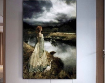Edward Robert Hughes Whispers on the Wind Canvas Wall Arts,edward