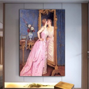 Vanity, By Auguste Toulmouche,Auguste Toulmouche,Vanity art,Toulmouche,modern picture art,Toulmouche poster,