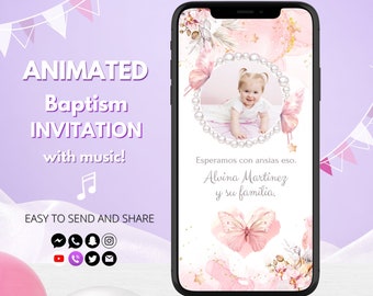 Bautizo Invitation | Invitaciones Bautizo Nino | Baptism Invitations In Spanish | Invitaciones Español | Butterfly Christening Invitations