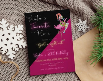 Printable Holiday Party Invite Girls Night Christmas Party Invitation Adult Party Funny Friendsmas Party Invitation