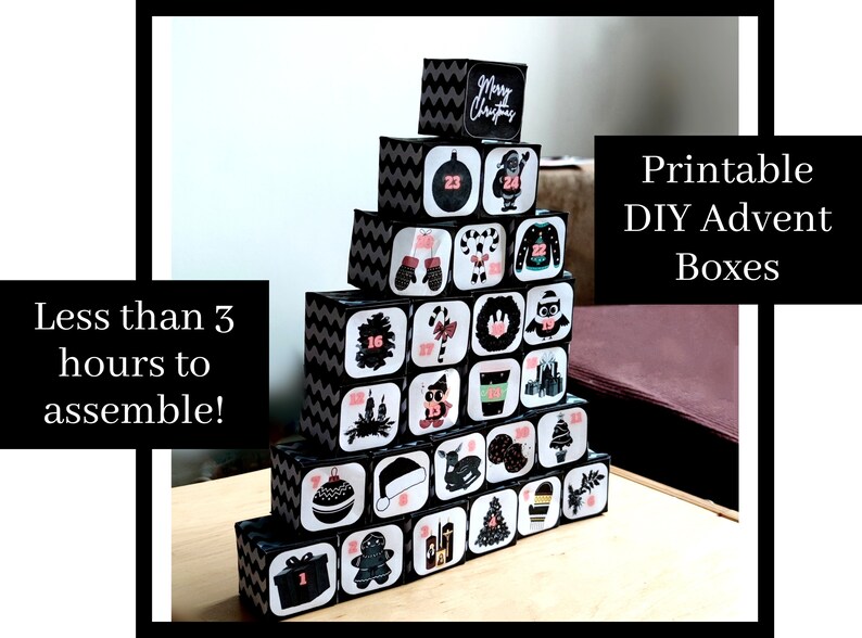 Printable Christmas Countdown, Advent Calendar Boxes Diy, Luxury Baddie