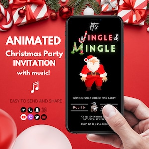 Jingle And Mingle Invitation Editable Christmas Party Invitation | Christmas Invitation Digital Download Christmas Invitation Template