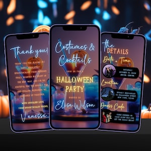Halloween Video Invitation | Costumes And Cocktails | Animated Halloween Invitation Template | Halloween Party Invitation