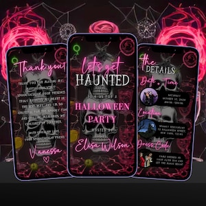 Halloween Party Video Invitation | Skeleton Invitation Digital | Halloween Spooky Invite | Animated Adult Costume Party Invite