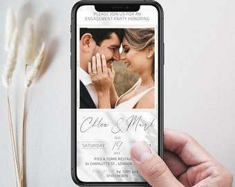 Minimalist Engagement Party Invitation Digital Animated Engagement Party Video Invitation Engagement Announcement Invitation with photo