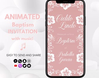 Cielito Lindo Baptism Invitation | Mexican Theme Baptism Digital Invite | Mexican Barro Theme Invitation Template