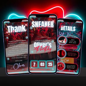 Sneakerhead Birthday Invitation, Digital Sneaker Party Invite, Animated Birthday Invitation For Men, Nike Theme Celebration