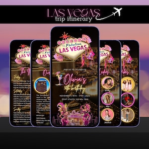 Invitación de cumpleaños de Las Vegas / Invitación editable de Las Vegas / Fin de semana de cumpleaños en el casino / Itinerario de despedida de soltera / Descarga digital instantánea