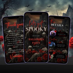Halloween Video Invitation | Spooky Invite | Halloween Invite Template | Halloween  Skeleton Invitation | Spooky Halloween