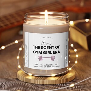 Scented Soy Wax Candle for Gym Lover, Gift For Personal Trainer, Best Friend Gift, Relaxing Gift Ideas, Power Lifting Gift, Muscle Mommy