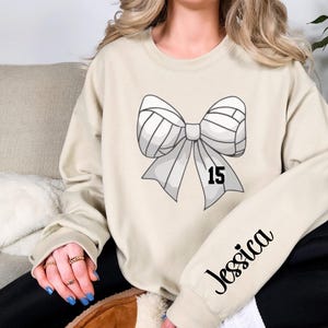 Custom Name Volleyball Sweatshirt, Personalized Volleyball Tee, Volley ball Player Gift, High School Volleyball Sweatshirt, Teen Volleyball
