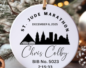 Personalized Marathon Runner, Ornament For Christmas, Custom Marathon Finisher, Ornament Gift For Marathon Runner, St-Jude Xmas Ornament