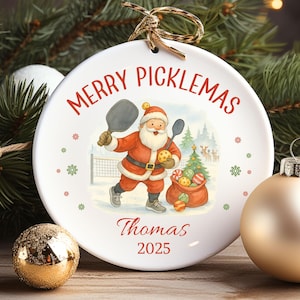 Custom Pickleball Ornament, Christmas Pickleball gift, Funny Pickleballer Gift, Pickleball keepsake For friend, Pickleball lover Ornament