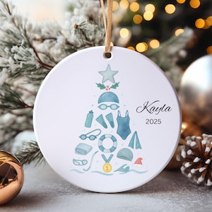 Custom Swimming Christmas Ornament, Swimmer Ornament, Sport Christmas Ornament, Swimming Gift for swimmer friend, swimming lover gift