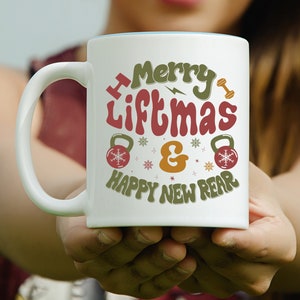 Merry Liftmas Ugly Christmas Gym Workout Gift Mens Coffee Mug by