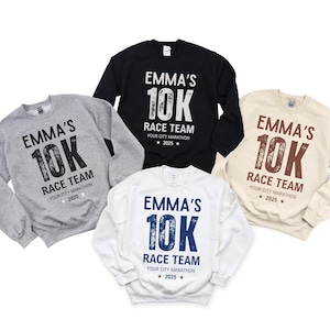 Custom 10K Race Team Sweatshirt, Personalized Marathon Group Tee, Your City 2025 Running Shirt, Matching Team Shirts for Runners Family