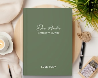 Letters To My Wife, Custom Dear Wife Journal, Personalized Wife Memory Notebook, Engagement Notebook Gift For Fiancé, Wedding Gift For Bride