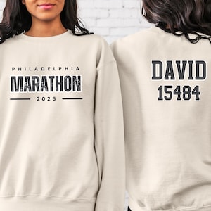 Custom Philadelphia Marathon Sweatshirt, Marathon Runner Gift, Custom Marathon Finisher Gift,  Philadelphia Marathon Runner Hoodie