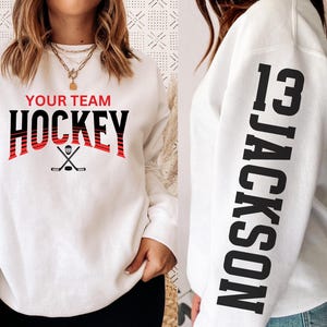 Custom Hockey Hoodie, Personalized Hockey Sweatshirt, Hockey Team Name, Hockey Sweatshirt, Game Day Hoodie, Hockey Hoodie, Hockey Mom image 5