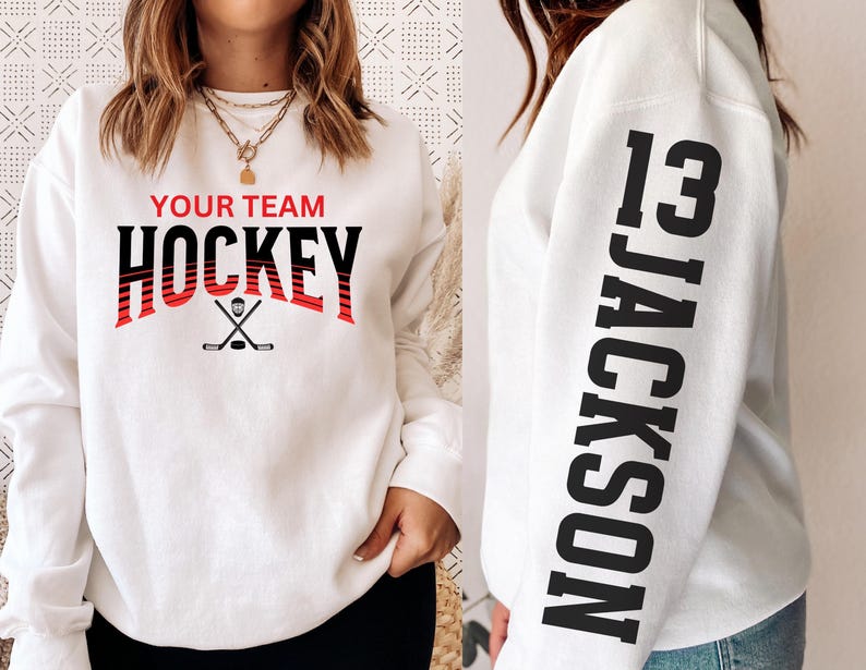 Custom Hockey Hoodie, Personalized Hockey Sweatshirt, Hockey Team Name, Hockey Sweatshirt, Game Day Hoodie, Hockey Hoodie, Hockey Mom image 5