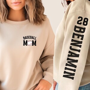Custom Baseball Mom Sweatshirt, Personalized Sweatshirt, Gift for Mom, Baseball Gift, Baseball Sweatshirt, Custom Gift, Baseball Mom Hoodie